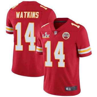 Super Bowl LV 2021 Men Kansas City Chiefs 14 Sammy Watkins Red Limited Jersey
